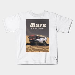 Mars Enlist Today space art Kids T-Shirt